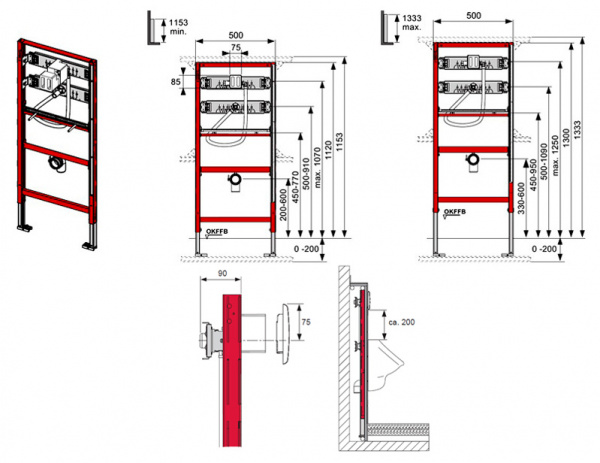 Монтажная рама для писсуаров Tece 9320008 фото