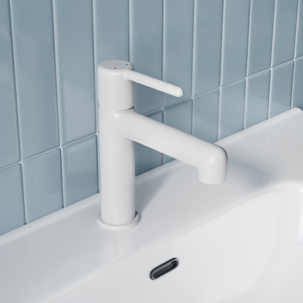 Смеситель для раковины Iddis Эйгер (Aiger) AIGWT00i01 белый матовый фото