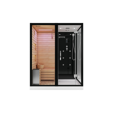 Душевая кабина с сауной Cerutti SPA Albano Nero Black CT8347 180x110 фото