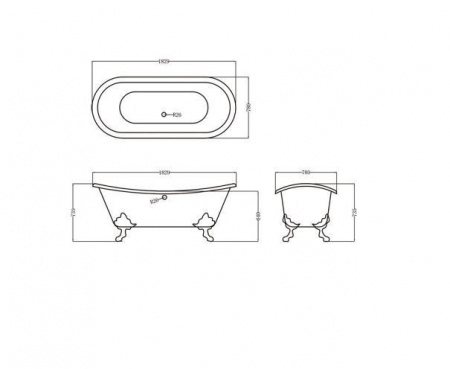 Чугунная ванна Elegansa Nadia 180x80 на ножках фото