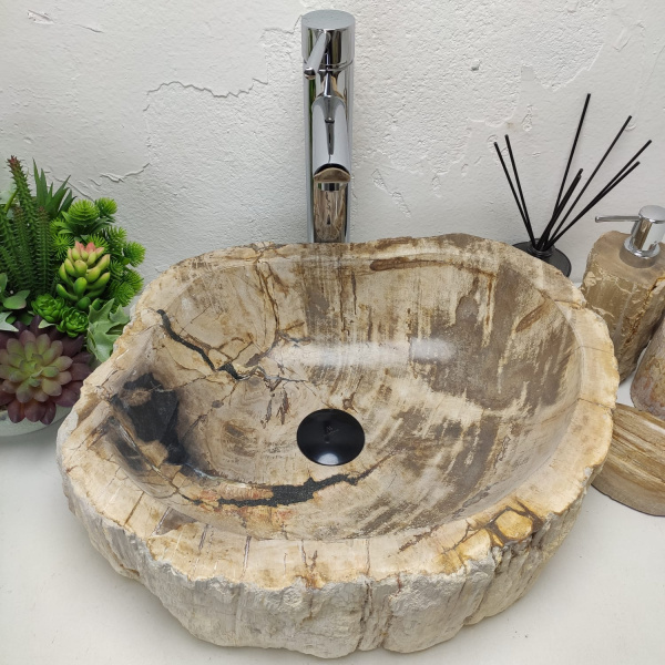 Накладная раковина из окаменелого дерева Fossil Basin OD-01339 (47*38*15) фото