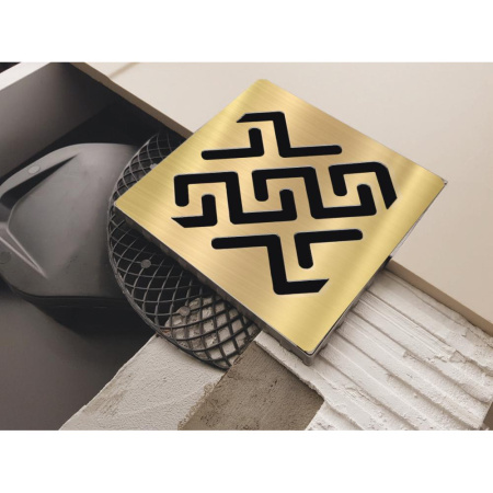 Душевой трап Berges Platz Antik 150х150 боковой слив, бронза фото