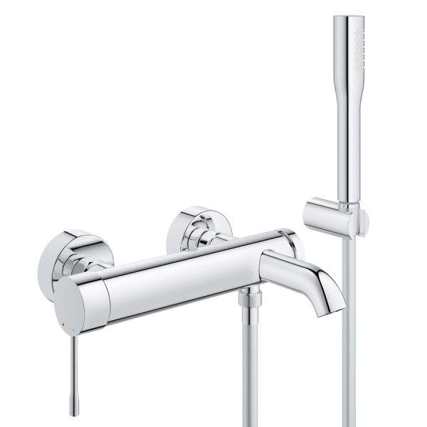 Смеситель для ванны с душем с душевым гарнитуром Grohe Essence New 33628001 фото