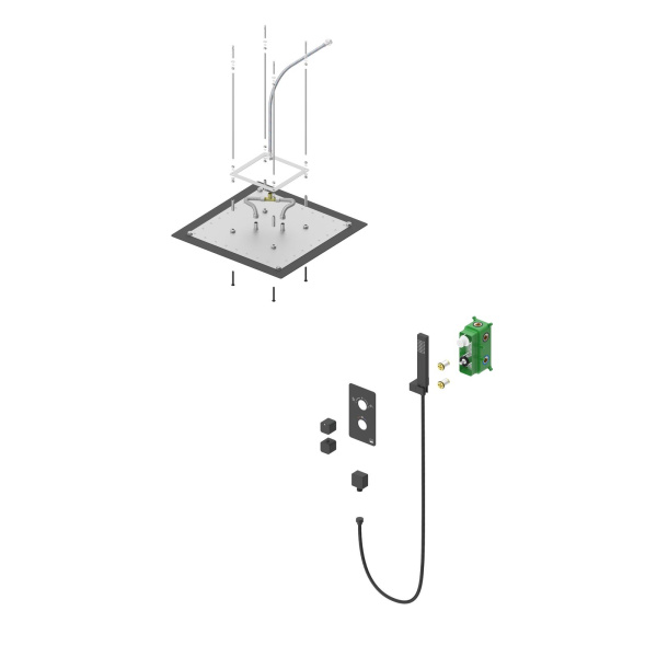 Душевая система скрытого монтажа с термостатом Timo Petruma SX-5029/18SM черное золото фото