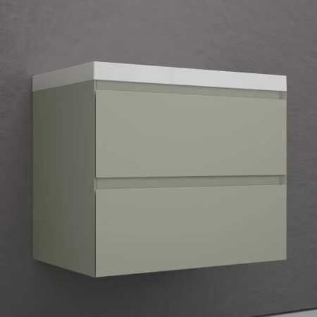 Тумба подвесная под раковину Style Line Манхэттен 70 ЛС-00002364 олива фото