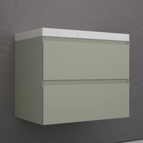 Тумба подвесная под раковину Style Line Манхэттен 70 ЛС-00002364 олива фото