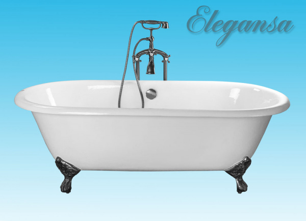 Чугунная ванна Elegansa Gretta chrome 170х75 на ножках фото