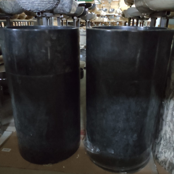 Раковина напольная из мрамора Silinder Full Polish Black MN-0398 (50*50*90) фото