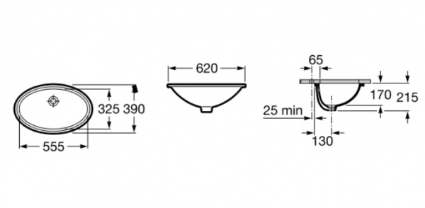 Раковина встраиваемая Roca Grand Berna 327899000 62 см фото