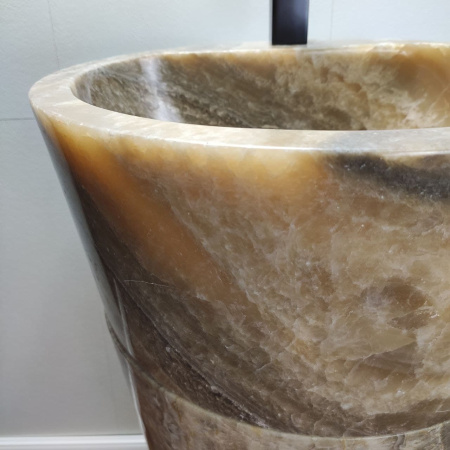 Раковина напольная из оникса Grey ON-01365 (45*45*90) фото