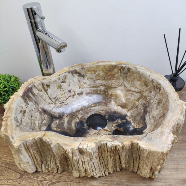 Накладная раковина из окаменелого дерева Fossil Basin OD-01125 (49*35*15) фото