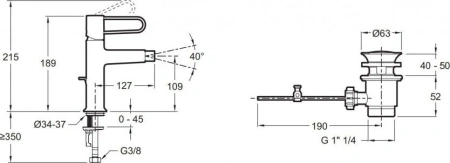 Смеситель для биде Jacob Delafon Odeon Rive Gauche E21033-CP-CP фото