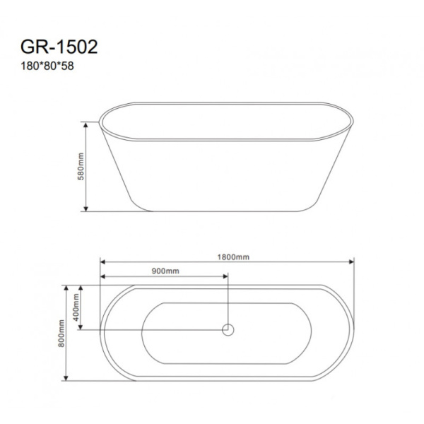 Акриловая ванна Grossman GR-1502 180x80 фото