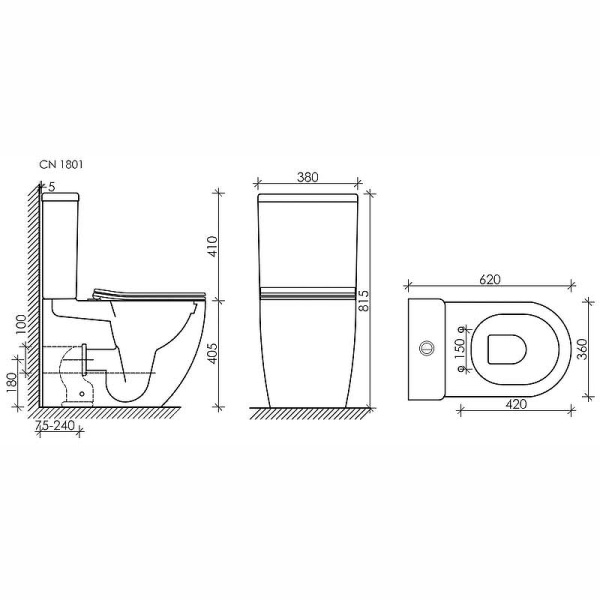Унитаз компакт безободковый Ceramica Nova Mia Rimless CN1801-B с сиденьем с микролифтом фото