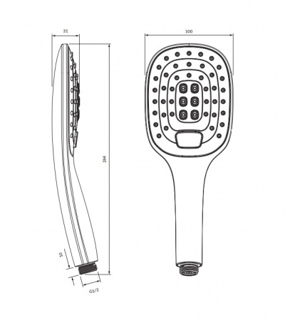 Душевая лейка Omnires Davis DAVISX-RCR хром фото