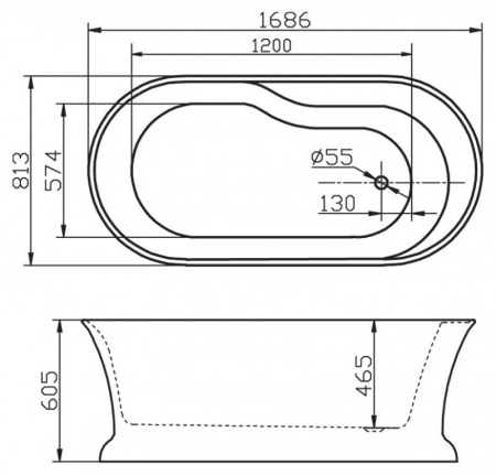 Акриловая ванна BelBagno BB300 168х81 фото