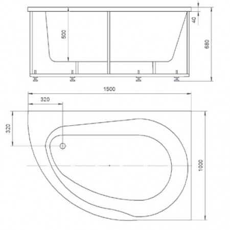 Акриловая ванна Aquatek Вирго без гидромассажа 150x100 R с фр. экраном фото