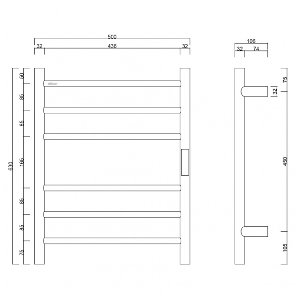 Электрический полотенцесушитель Abber Standard AH4606 хром фото