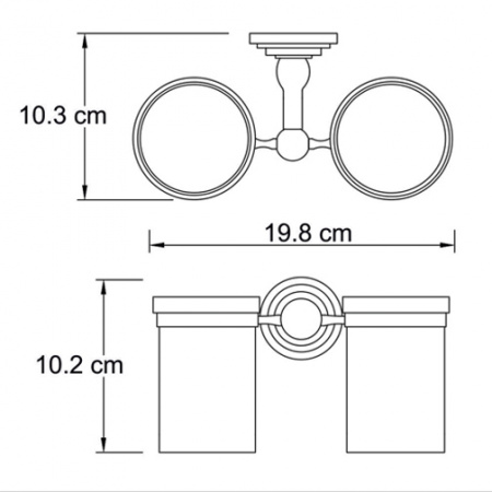 Двойной стеклянный стакан для зубных щеток WasserKRAFT Isar К-7328D фото