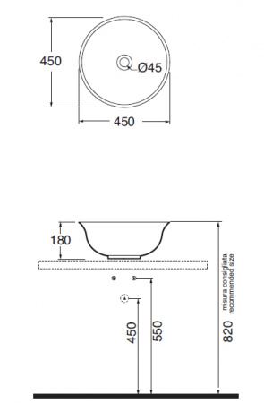 Накладная раковина круглая Azzurra Jubilaeum JUB45/APP bi фото