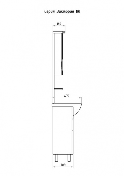 Тумба под раковину АСБ Мебель Мессина 80 9621 фото