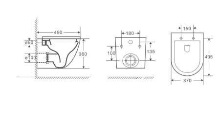 Унитаз подвесной Grossman GR-4455BMSQ с сиденьем, черный матовый фото