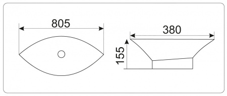 Накладная раковина CeramaLux N TR 4048 80,5х38 фото