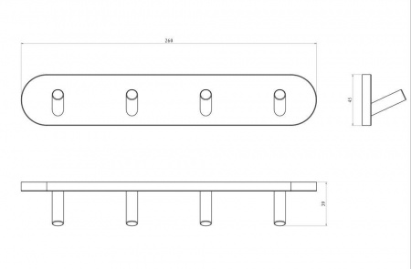 Планка с четырьмя крючками Rush Bianki BI76241 фото