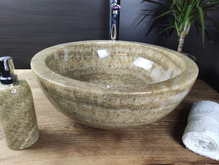 Накладная раковина из оникса Indo Bowl Sunset Medium BO-00012 фото