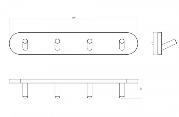 Планка с четырьмя крючками Rush Bianki BI76241 фото