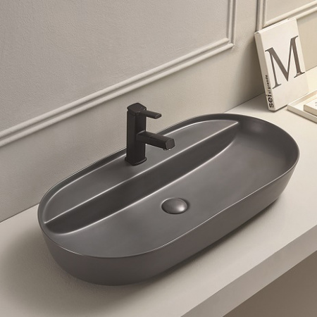 Накладная раковина CeramaLux NC 78325MDH 80x40 фото