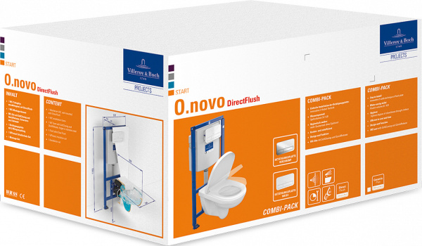 Комплект Villeroy & Boch O Novo 5660D301 с кнопкой смыва фото