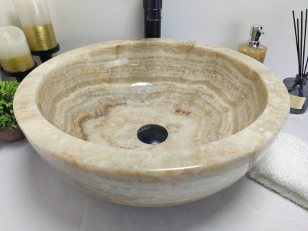 Накладная раковина из оникса Indo Bowl Green Medium BO-00013 фото