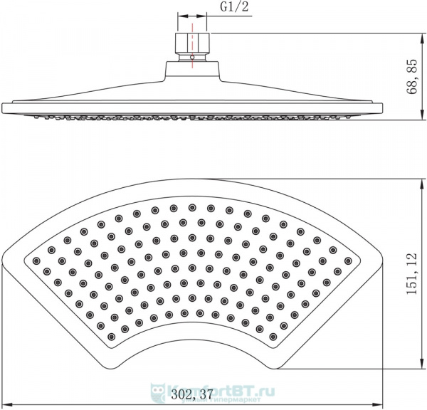 Верхний тропический душ Lemark LM8044C фото