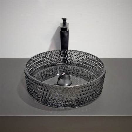 Накладная раковина из стекла Comforty GL03 00-00011841 36x36 черное стекло фото