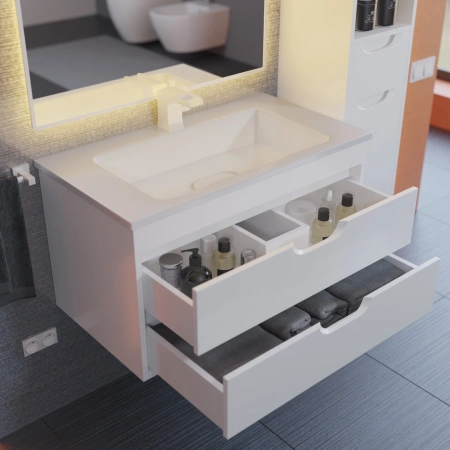 Тумба под раковину Uperwood Modul 80 2930205252 белая матовая фото