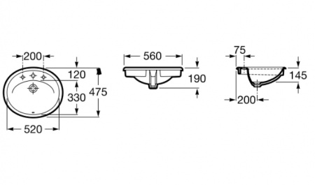 Раковина встраиваемая Roca Java 327863000 56 см фото