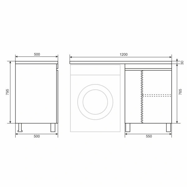 Тумба под стиральную машину Uperwood Magenta 5930205158 черная фото
