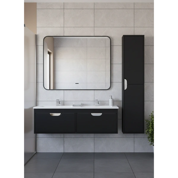 Тумба под двойную раковину Uperwood Modul 120 TModul120B черная фото