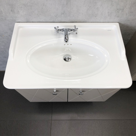 Тумба Comforty Кремона-80 латте с раковиной 50180 фото