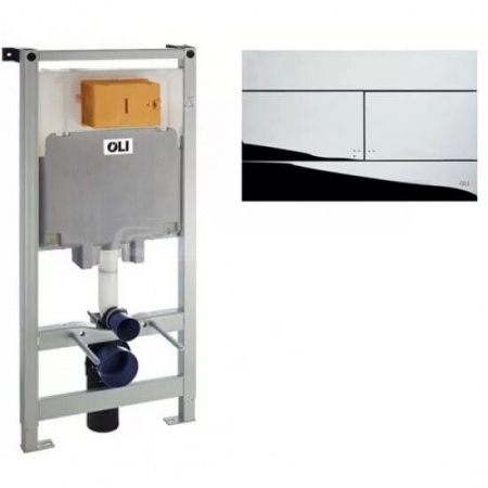 Инсталляция для подвесного унитаза Oli 80 300572mSl00 с клавишей хром глянцевый фото