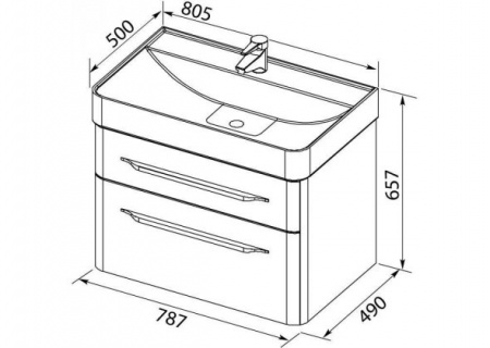 Тумба с раковиной Aquanet Виченца 80 00212666 фото