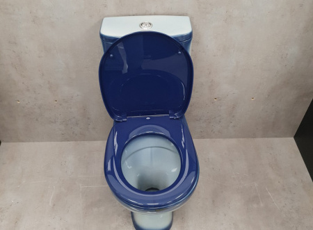 Унитаз-компакт напольный Rosa Уют 463348 синий, с сиденьем фото