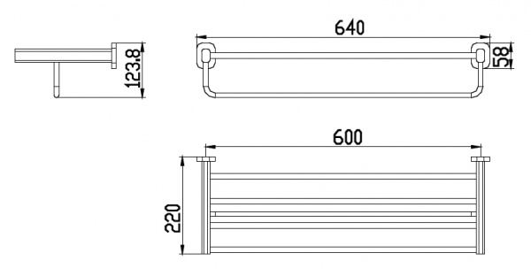 Полка для полотенец Kaiser Oval KH-2049 фото