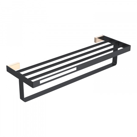 Полочка для полотенец Boheme Q 10947-G-B черный/золото фото