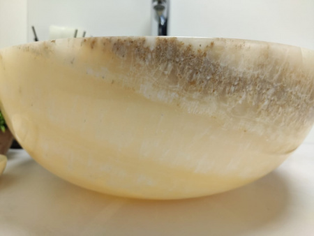 Накладная раковина из оникса Indo Bowl Yellow Small BO-00368 фото