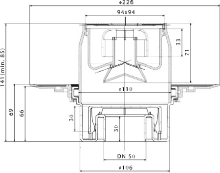Душевой трап Pestan Confluo Standard Vertical Dry фото