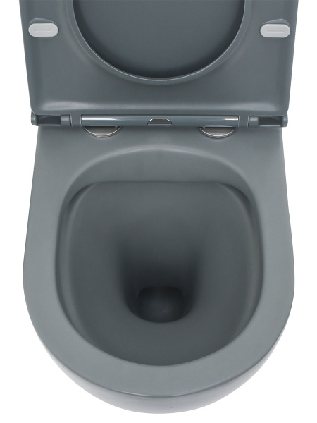 Подвесной унитаз безободковый AQUAme AQM2002MGR с сиденьем SoftClose фото