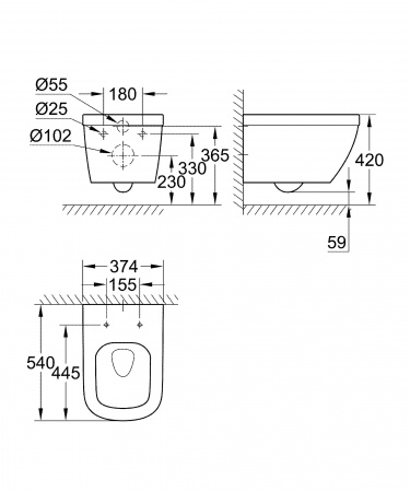 Подвесной унитаз Grohe Euro Ceramic 39328000 фото