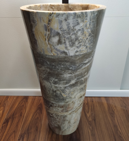 Раковина напольная из оникса Grey ON-01353 (45*45*90) фото